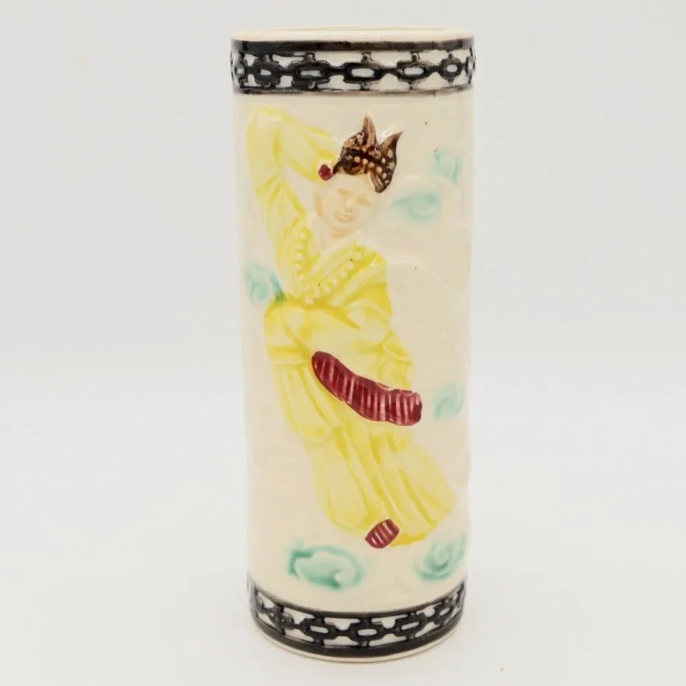 Tiki Mug Orchids of Hawaii DANCING‎ LADY JAPAN Vtg Mid Century Modern